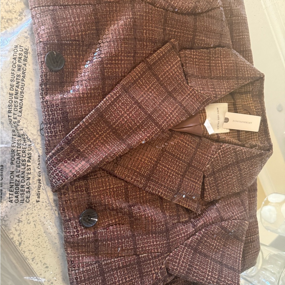 Avec les Filles plaid sequin coat - Picture 7 of 10